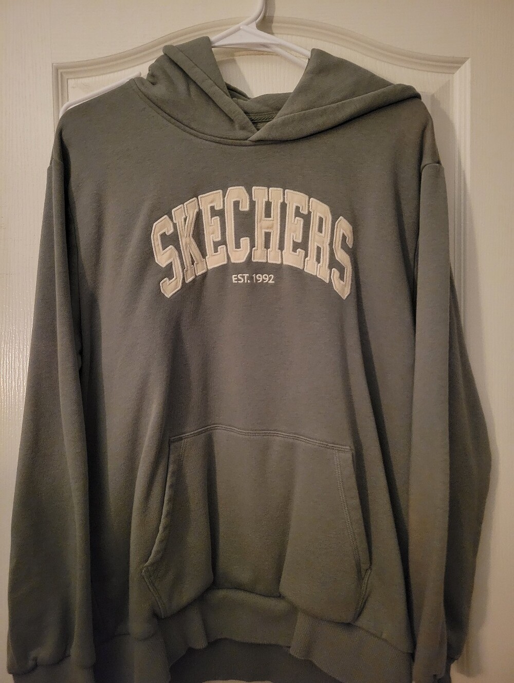 Skechers Women's Hooded Pullover in Olive Green with White Logo